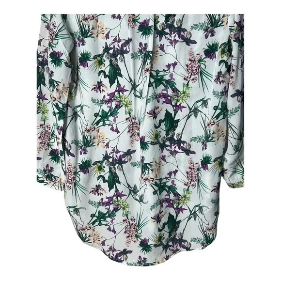 1302. AMOUR VERT NEW WITH TAGS LONG SLEEVE BLOUSE 100% SILK FLORAL PATTERN MED‎ - Picture 10 of 10